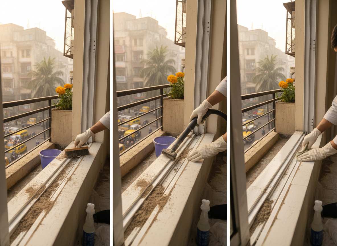 UPVC Track Cleaning Steps for Kolkata's Pre-Winter Dust